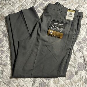 NWT Haggar gray premium comfort dress pants 40/29